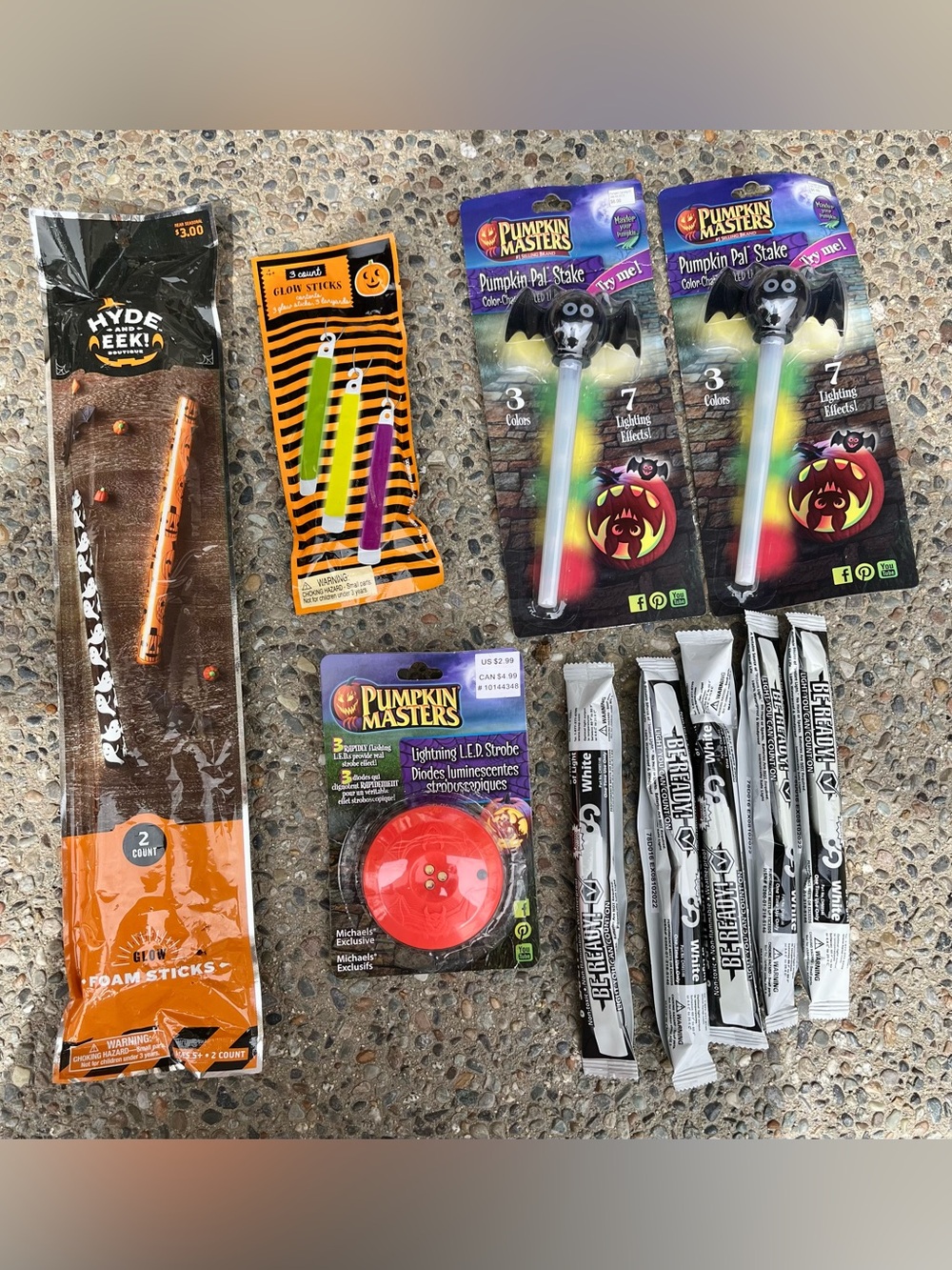 10 Piece Glow Sticks Set- Multicolored for Halloween, Carnival, Parties NIB